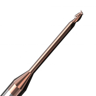 Moinho de extremidade de aço 1.5mm do carboneto de 2 flautas da dureza alta Hrc65 quadrado