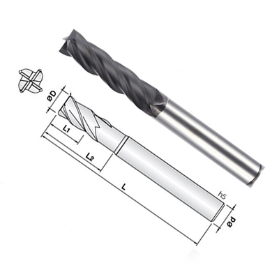 1 extremidade contínua Mills Square For Graphite do carboneto de tungstênio da flauta
